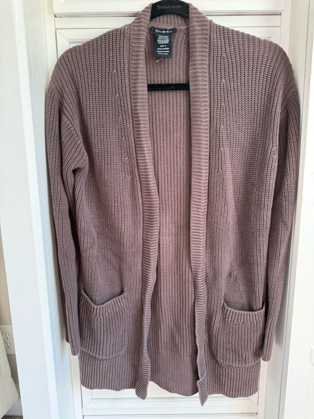 NWOT Brown Cotton Cardigan Sweater